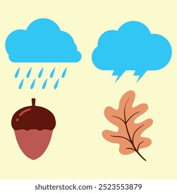 set of autumn vector element