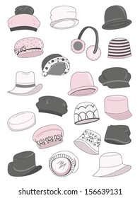 Set of autumn women's hats