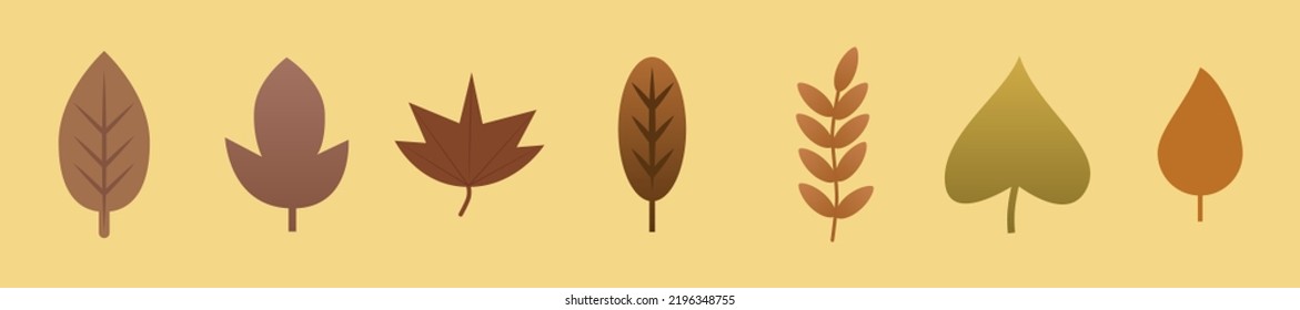 Set of autumn yellow foliage. Vector