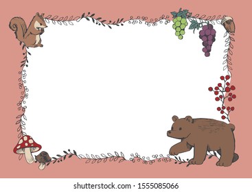 Set of Autumn.vector illustration.Drawings from the hand 