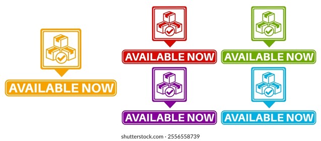 set available now icon. availability symbol sign sticker social media label template design vector illustration