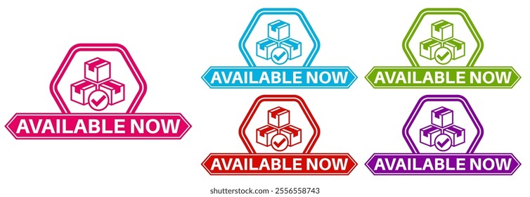 set available now icon. availability symbol sign sticker social media label template design vector illustration