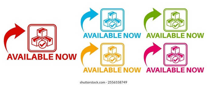 set available now icon. availability symbol sign sticker social media label template design vector illustration