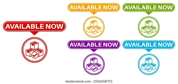 set available now icon. availability symbol sign sticker social media label template design vector illustration