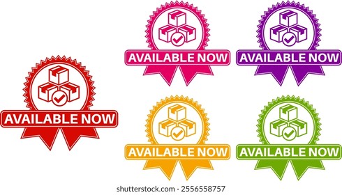 set available now icon. modern banner sale tag sign template vector illustration