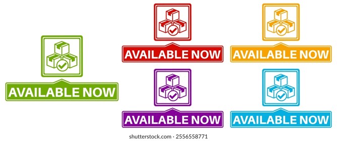 set available now icon. modern banner sale tag sign template vector illustration