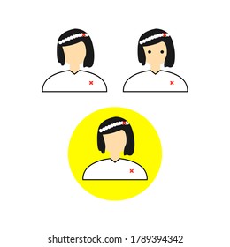 Set avatar of the bridal icon. flat design