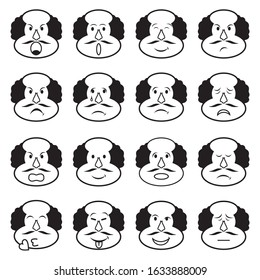 Set the Avatar Emoji Avatar Icon Lines. Contains Icons such as Face Blinking, Tongue, Anger, Sad Face,
Persistent face and more. Modern Vector illustration