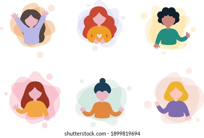 Juego de iconos de diseño plano de avatar