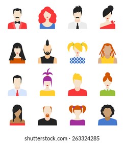 Set of avatar flat design icons