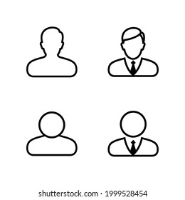 Set avatar flat icon design vector