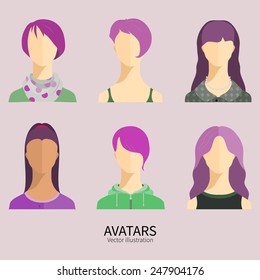 Set of avatar icons.