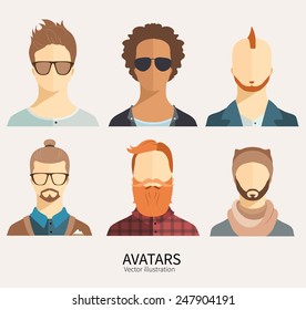 Set of avatar icons.