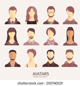 Set of avatar icons.