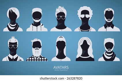 Set of avatar icons.
