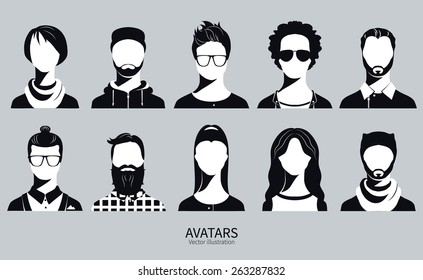 Set of avatar icons.