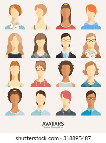 Set of avatar icons.