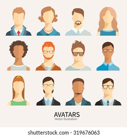 Set of avatar icons.