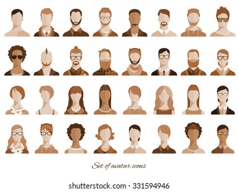 Set of avatar icons.