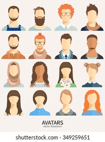 Set of avatar icons.