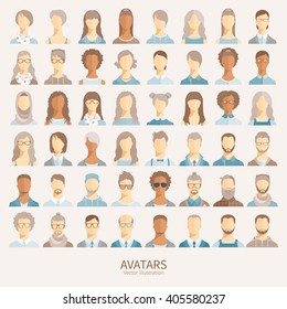 Set of avatar icons.