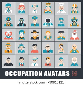Set of avatar icons. Collection of avatar icons related to professional occupation.