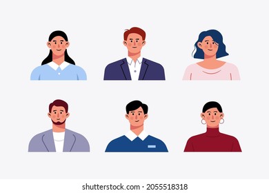 Set of avatar office workers business people character design illustration