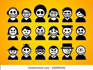 Set of avatar people icons.