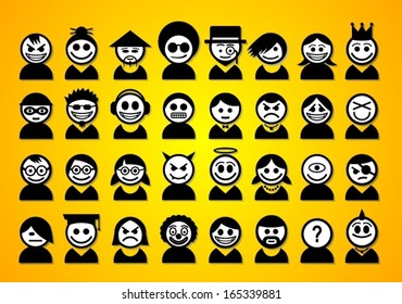 Set of avatar people icons.