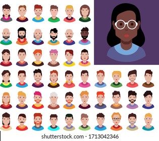 Set of avatar, people icons