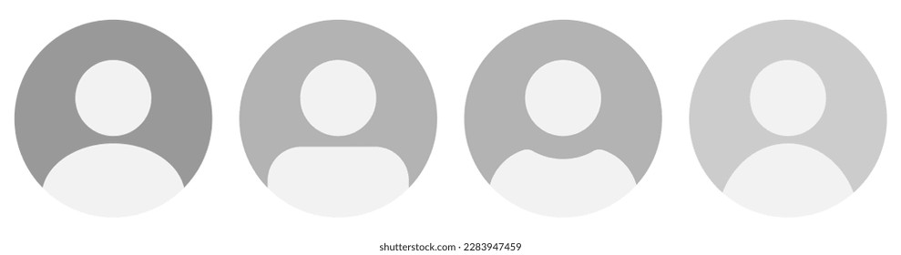 Set of avatar profile in different grayscale. Can use for social media profiles. Vector illustration isolated on white background

