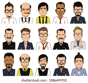 Set of avatars businessman