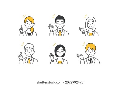 Set of avatars. Characters of business men and women. Isolated on white background. Vector illustration in flat style.	
