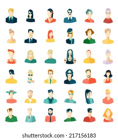 Set of avatars, flat design