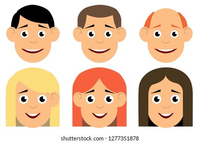 Set of avatars. Flat icons. Characters for web. Vector illustration.