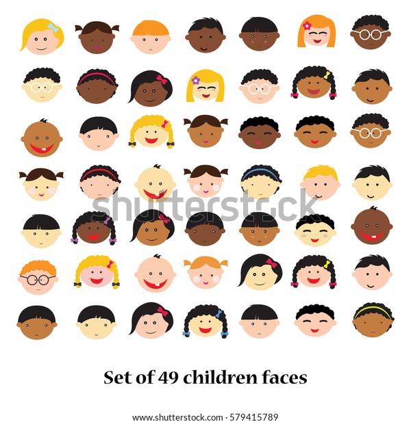 Set Avatars Many Children Various Persons Stock Vector Royalty Free 579415789