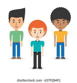 set avatars men of different diversity over white background