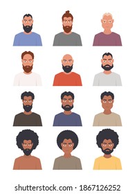 A set of avatars of men of different nationalities