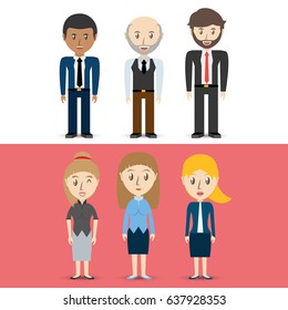 set avatars of men and women of different diversity