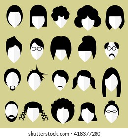 Set avatars people. Avatar flat design icons. People icons. Vector illustration.