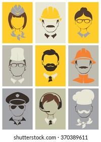 Set avatars -- people of different professions, vector illustration