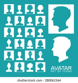 Set avatars people. Modern flat design icons. Background with icons of people.