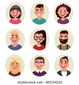 Set avatars people. Vector illustration