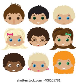 Set of avatars. Vector illustration, flat icons. Characters for web