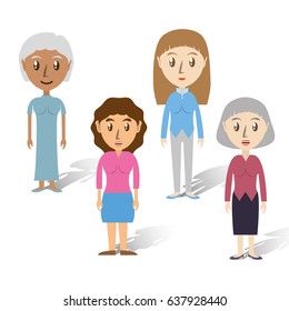 set avatars women of different diversity over white background