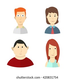 A set of avatars of young people. Eps 10. Image. logo. Sign. Flat design.