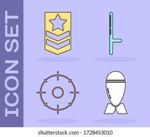 Poner una bomba de aviación , Chevron , Deporte objetivo para la competencia de disparos y el icono del bastón de goma de la policía. Vector