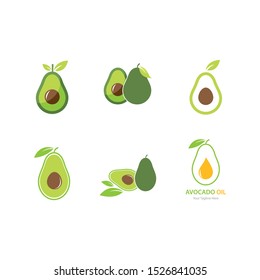 Set of Avocado logo ilustration vector template