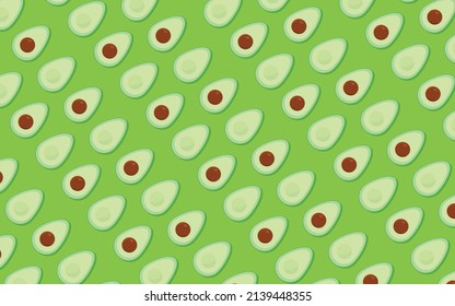 conjunto de aguacates sobre fondo verde