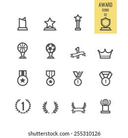Set of award icon. Vector illustration.